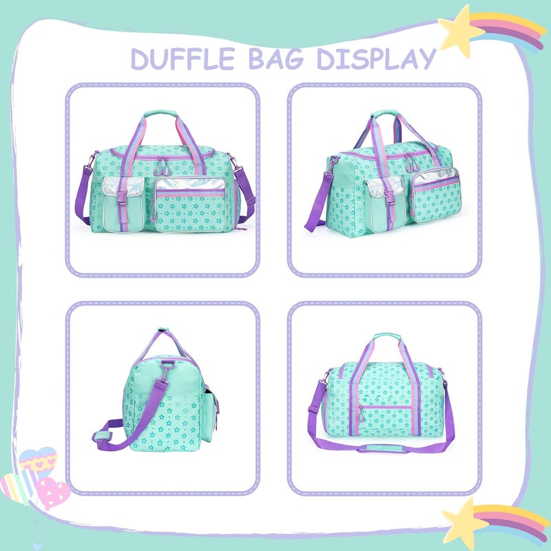 Oruiji Kids Duffle Bag Girls Women Travel Overnight Bag for Girls Women Gifts Tote Sleepover Bags for Kids Gym Dance Bags with Shoes Compartment - Image 3